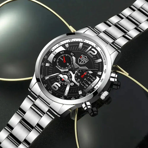 Elegantes Schmuck- & Uhren-Set – Zeitloser Stil in Silberoptik