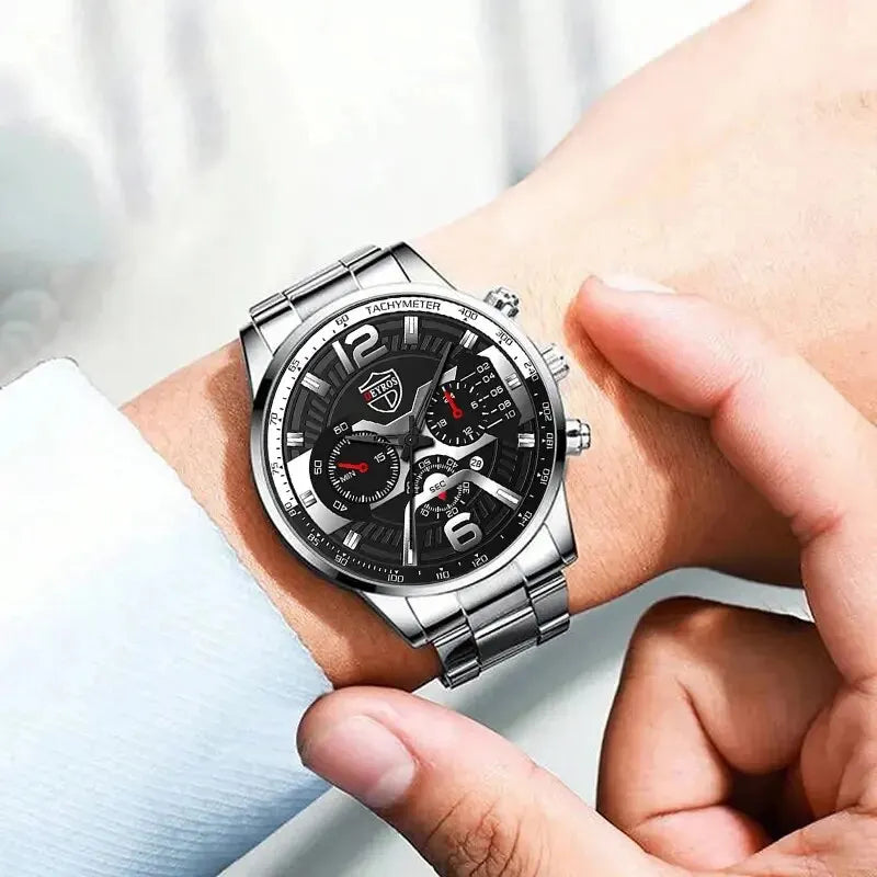 Elegantes Schmuck- & Uhren-Set – Zeitloser Stil in Silberoptik